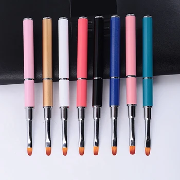 8stk Nail Art Gel Pen Dual-Use Malet Lysbehandling Pen Gel Pen Dobbelt-Ledes Nail Pen Prægning Stick Negle Børste