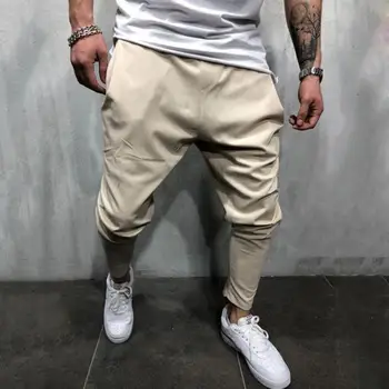 Koreansk Stil Afslappet Mænd Solid Farve Harem Bukser Hip Hop Jogging Sport Ankel-Bundet Bukser Streetwear til Mænd Mandlige Sport Pants