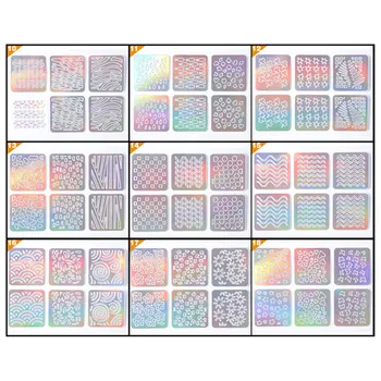 24 Ark Nail Art Stickers Forskellige Hule Mærkat Stilarter Stencil Sæt Designs Fine Manicure Mærkat Tilbehør Negle Dekoration