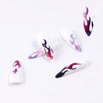 6 Farve Søm Mærkat Dekorationer Aurora Flamme Mærkat Stilfulde Selvklæbende Manicure Mærkat Manicure Folie Nail Art Decals