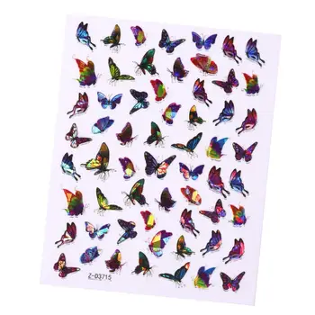 Sommerfugle Nail Art Stickers er selvklæbende Mærkater Butterfly Tilbehør