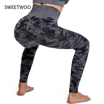 2021 Camouflage Camo Problemfri Yoga Bukser Push-Up Leggings Til Kvinder Fitness Yoga Legging Med Høj Talje Sport Stramme Leggins Træning