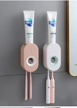 Stor Automatisk Tandpasta Squeezer Uden Hul, Simple Rack-Praktisk Tandbørstning Artefakt Badeværelse Og Vask Produkter