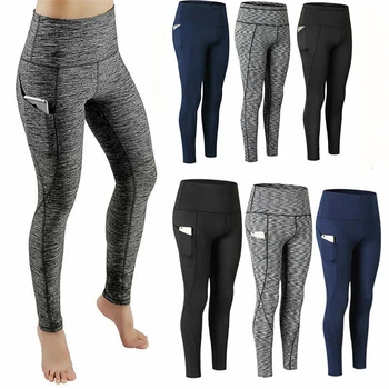 Women ' s Yoga Bukser med Elastik i Taljen Lange Bukser med Lomme Trænings-og Leggings Sports Bukser Udendørs Løb Træning Slankende Bukser