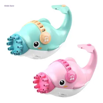 1 STK Grøn/Pink Bubble Maker Udendørs Legetøj Dolphin Boble Legetøj med 10 Huller Blæser