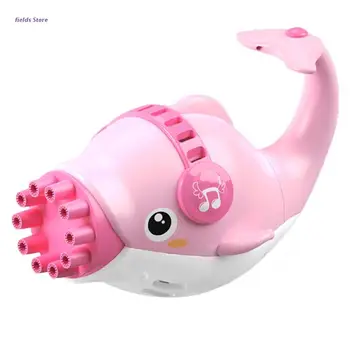 1 STK Grøn/Pink Bubble Maker Udendørs Legetøj Dolphin Boble Legetøj med 10 Huller Blæser