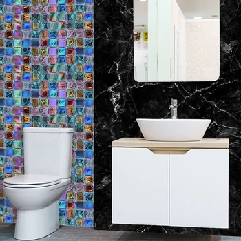Mosaik Fliser Væg Sticker Toiletter, Køkken, Badeværelse Og Spisestue Dekorative Overflade Belagt Klistermærker Vandtæt Tapet Klistermærker