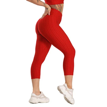 Calf-Længde Bukser Trænings-Og Kvinder Problemfri Leggings Butt Løfte Yoga Bukser Træning Tights Høj Talje Fitnesscenter Booty Running Wear