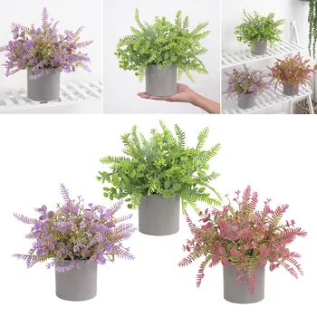 Små Kunstige Planter til Hjemmet Indretning og Kontor Realistisk Mini Falske Planter – Home Decor Kunstige Planter i Potter Hjem