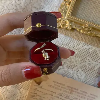 Designer unikke kreative sølv indlagt lily of the valley åbning justerbar ring udsøgt lys luksus smykker