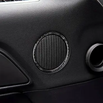 For Ford Mustang-2017 Carbon Fiber Bil Dør Højttaler Ring Dække Trim Cirkel