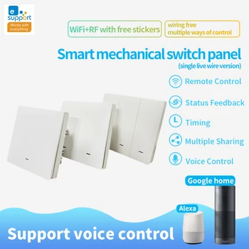 EWelink Wifi Smart Switch Enkelt Brand Wire væglampe Skifte 1/2/3channel 86 Model Panel Skifte 180-240V med RF-funktion