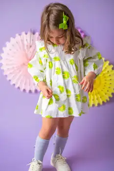 Flaneur Baby Girl Blomster Daisy Kjole Og Taske 2 Stykker Sat Til Sommer 2021 Høj Kvalitet Casual Til Toddler Kids Outwear