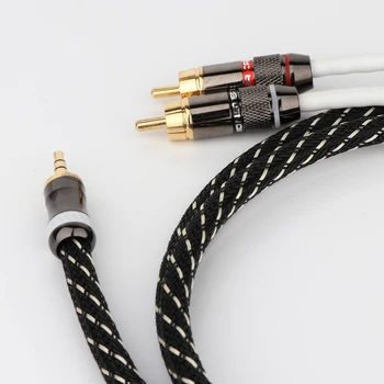 Preffair HiFi Audio RCA-Kabel lydkabel Signal Ledning Stik 3,5 mm Lige Aux Stik Konvertere To RCA-Stik