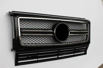 1 stykke Top kvalitet Auto Front Gitter For G-KLASSE W463 nye Sort Og Sølv ABS Materiale Bil Radiator Grill 2013-2016