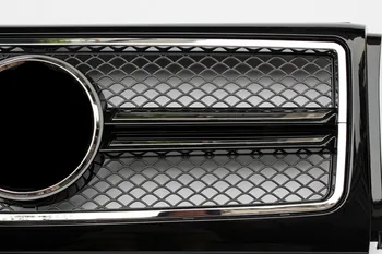 1 stykke Top kvalitet Auto Front Gitter For G-KLASSE W463 nye Sort Og Sølv ABS Materiale Bil Radiator Grill 2013-2016