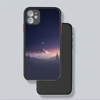 Ins kunstneriske aurora landskab Phone Case For iphone 12 11 8 7 plus mini x xs-xr pro max mat gennemsigtig cover