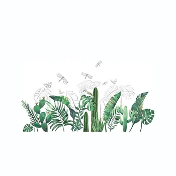 3D Kreative DIY Tapet Mode Tropiske Planter, Blade Wall Stickers Hjem børneværelse Grønne Planter Klistermærker