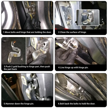 Dørhængsel Pin-Bøsning Repair Kit For Nissan Navara 97-05 D22 Pickup Truck Høj Styrke Korrosionsandigt Bil Tilbehør