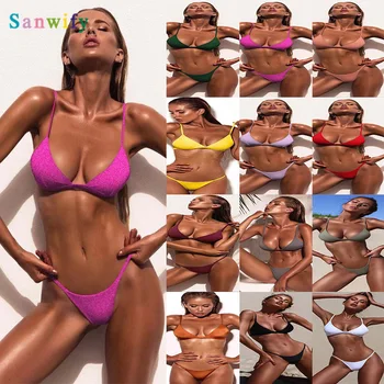 2020 Sexet Badetøj Fashionable Bikinibikini Kvinders ensfarvet Bikini Badedragt