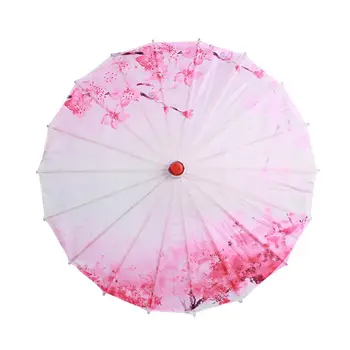 Træ Håndtag Kinesisk Stil Umbrela Kinesiske Pæon Blomster Art Paraply Silke Klud Klassiske Paraply for Top Shop Hængende Dekoration