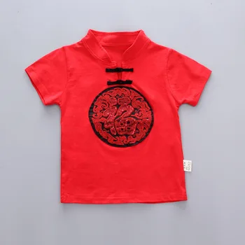 2021 Nye Baby Kinesisk Stil, Korte Ærmer, der Passer Fashion Børn Sommer Tøj Drenge og Piger, To Stykker af Sommer Tøj