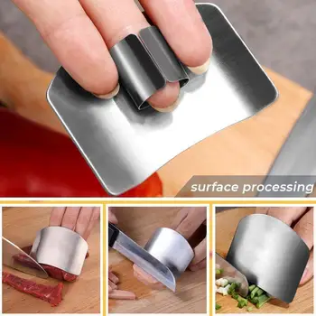 Nye Rustfrit Stål Finger Protector Guard Finger Hånd Skære Hånd Kniv Skæres Finger Beskyttelse Af Køkkenknive & Tilbehør
