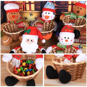 Christmas Candy Storage Basket Dekoration Santa Claus Opbevaring Kurv Julegave Til Dekoration Christmas Candy Opbevaring Kurv