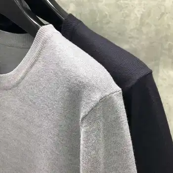 2021 Nye Mode Brand T-Shirt Mænd Slanke Korte Ærmer Casual Tøj Hvalp Mønster Stribet Sommer O-hals Bomuld Shirts