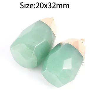 Natursten Mode uregelmæssig Grøn Aventurin Pendantsr DIY armbånd halskæde Smykker at Gøre størrelsen 20X32MM