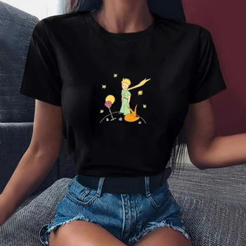 Unisex Sommeren Nye T-shirt Mode Den Lille Prins t-shirts til Piger, Drenge, Kvinder Retro Tshirt Dejlig Rund Hals Forældre-barn