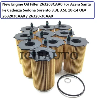 10 * Ny Motor Olie Filter 263203CAA0 For Azera Santa Fe Kadence Sedona Sorento 3.3 L 3,5 L 2010-OE# 263203CAA0 / 26320-3CAA0