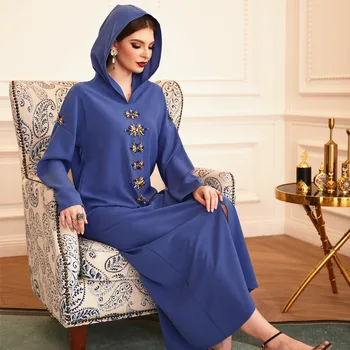 Abaya Muslimske Kvinder Maxi Kjortel, Hætte Arabiske Jilbab Ramadan For Kvinder Diamanter Arabiske Kaftan Tyrkisk Bangladesh Casual Party Mode