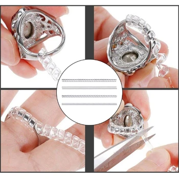 Silikone Usynlige Tydelig Ring Size Adjuster Vagt Tightener Resizing Smykker Værktøjer Resizer Løs Ringe Reducer Ring Sizer