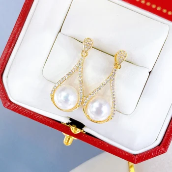3 Forskellige Design Naturlige Perle Smykker Dingle Øreringe Til Kvinder Ferskvandsperle Øreringe
