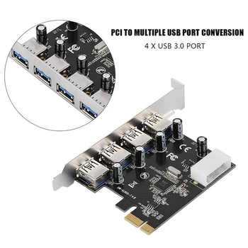 PCI-E-Adapter-Kort PCI Express til at 4XUSB3.0 Store 4Pin Grafikkort Netledningen udvidelseskort