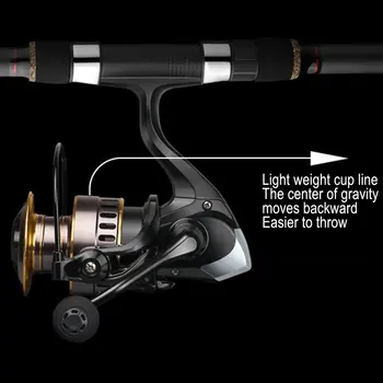 HAN-1000 12-aksen Full Metal fiskehjul Spinning Hjul Ultra Glat CNC Aluminium fiskehjul Til Ferskvand Saltvand Fiskeri