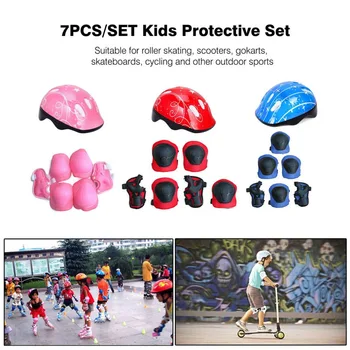 OCDAY 7PCS/Set Børn Toy Sport på Rulleskøjter Hjelm, Knæ, Albue Håndled Pad Beskyttelsesudstyr Sæt Scooter Skate For Børn Sport