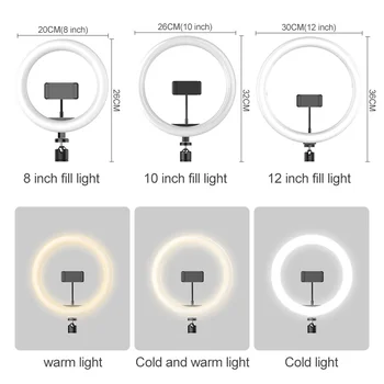 LED-Ringen Lys 10 Tommer med Trefod Selfie Ringlight Video Photpgraphy Lampe til Youtube Makeup Studio Video Live Belysning