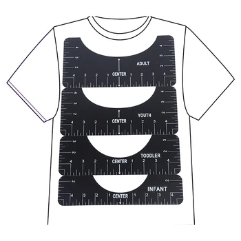 4STK T-Shirt Tilpasning Lineal For at Vejlede T-Shirt Design, Mode Herskere Med Størrelse Chart DIY Tegning Skabelon Håndværk Værktøj, Udarbejdelsen