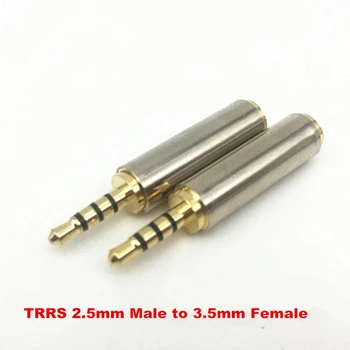 20Pcs/meget høj kvalitet TRRS Hovedtelefoner Audio-stik på 2,5 mm Male 3,5 mm Female Audio Metal legering converter Stik Adapter