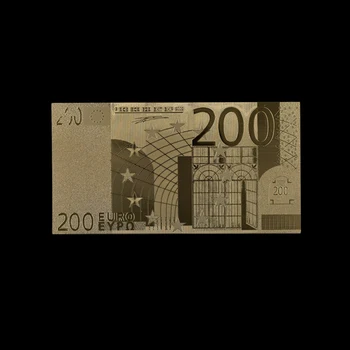 10stk/meget Høj Kvalitet Farvet af eurosedler, 200 EUR Seddel I 24K Forgyldt . Erindringsmønter Samling Gave