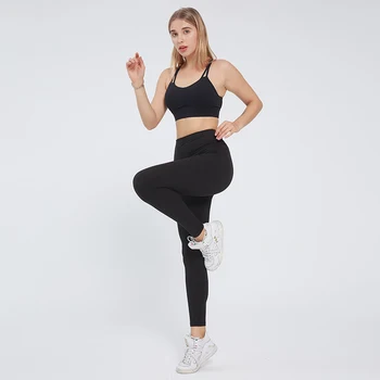 Trænings-Og Leggings Sexet Solid Leggings Kvinder Push Up Høj Talje Træning Bukser Gym Tøj Problemfri Elasticitet