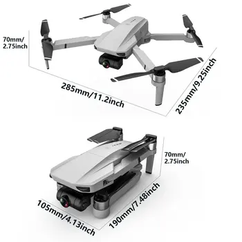 KF102 Sammenklappelig GPS 4k Drone-Kamera, 2-Akse Gimbal Professionel Anti-Ryste luftfotografering Børsteløs Quadcopter