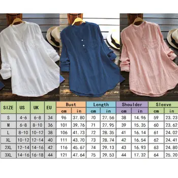 Kvinder Casual Shirt ensfarvet V-Hals Lange Ærmer Løs Knap-Down-Blouse Sommeren Baggy Toppe Vilde Mode Top Shirt