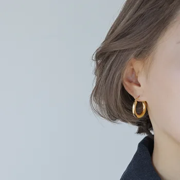Hoop Øreringe til Kvinder Mode Chunky Guld Øreringe Let Cirkel Dingle Nitter Minimalistisk Smykker Gave