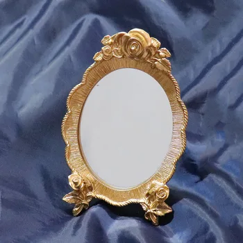 Vintage Europæisk Guld Makeup-Spejl Skjold Kunstneriske Væg Spejl Vintage Dekorative Miljømæssigt Hjem Badeværelse Dekoration