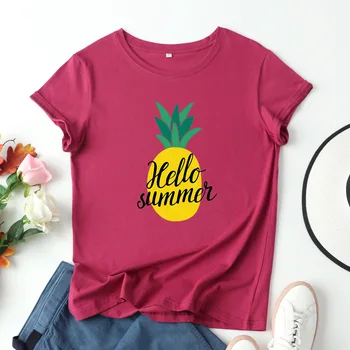 JFUNCY Overdimensionerede Bomulds T-Shirt til Kvinder Grafiske t-Shirts Harajuku Print Sommeren Kvinde Top Casual Kvinde Tøj