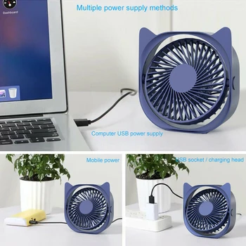Personlige USB-Fan Mini Stille Transportabel Ventilator Offentlig Kontor Fan Justeret Bruser Tabel Fan