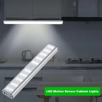 FØRTE Under-Kabinet Lys PIR bevægelsesføler Lampe 10 Led Belysning Til Garderobe Skab Skab Køkken Nat Lys